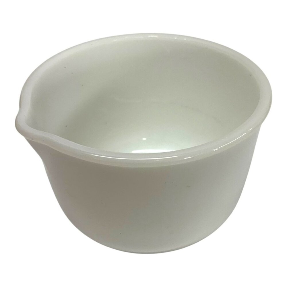 Fire King Sunbeam Mixmaster Mixing Bowl Small White Milk Glass w Spout Vintage